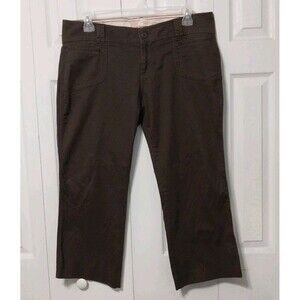 Old Navy Women's Cotton Khaki Pants Straight Leg Mid Rise Stretch Brown Size 14S
